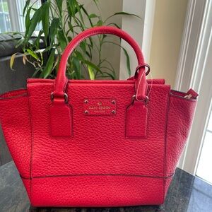Kate Spade Red Leather Tote Bag